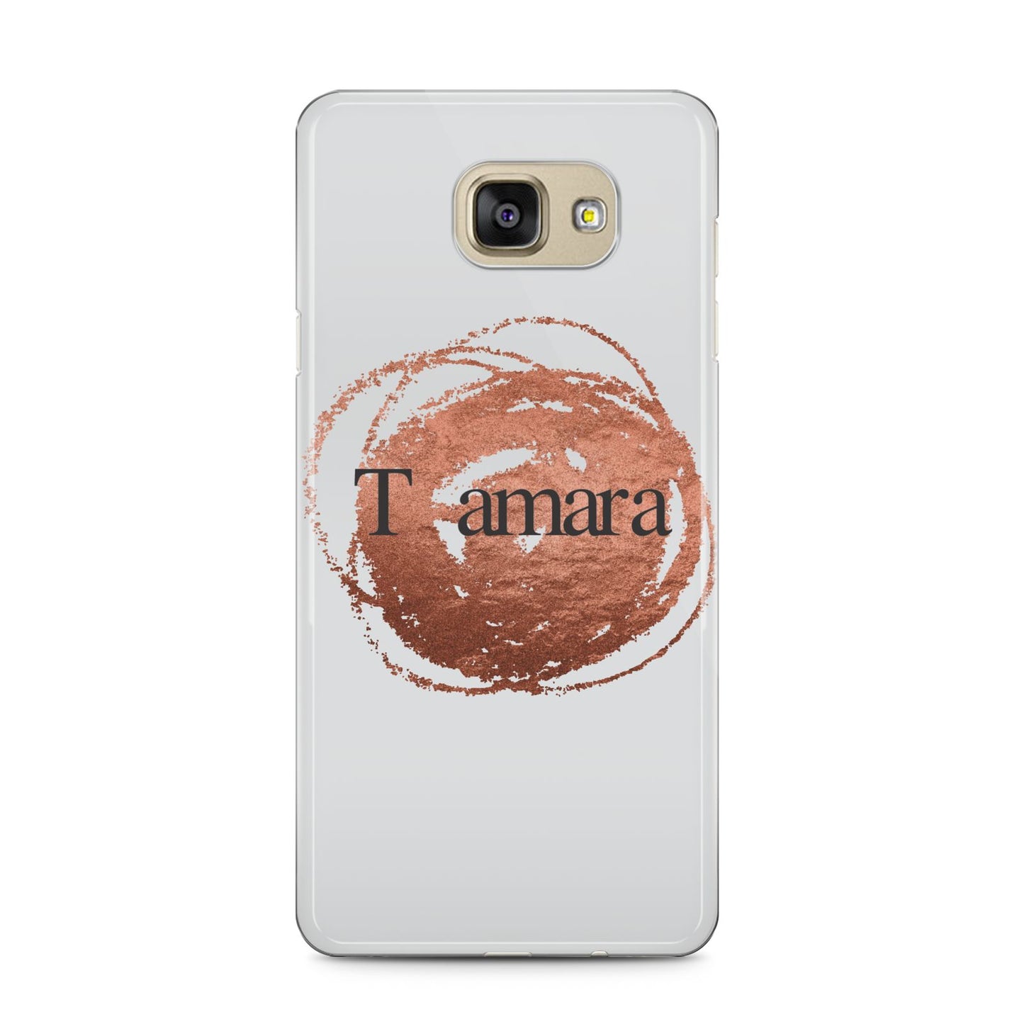 Personalised Copper Effect Custom Initials Samsung Galaxy A5 2016 Case on gold phone