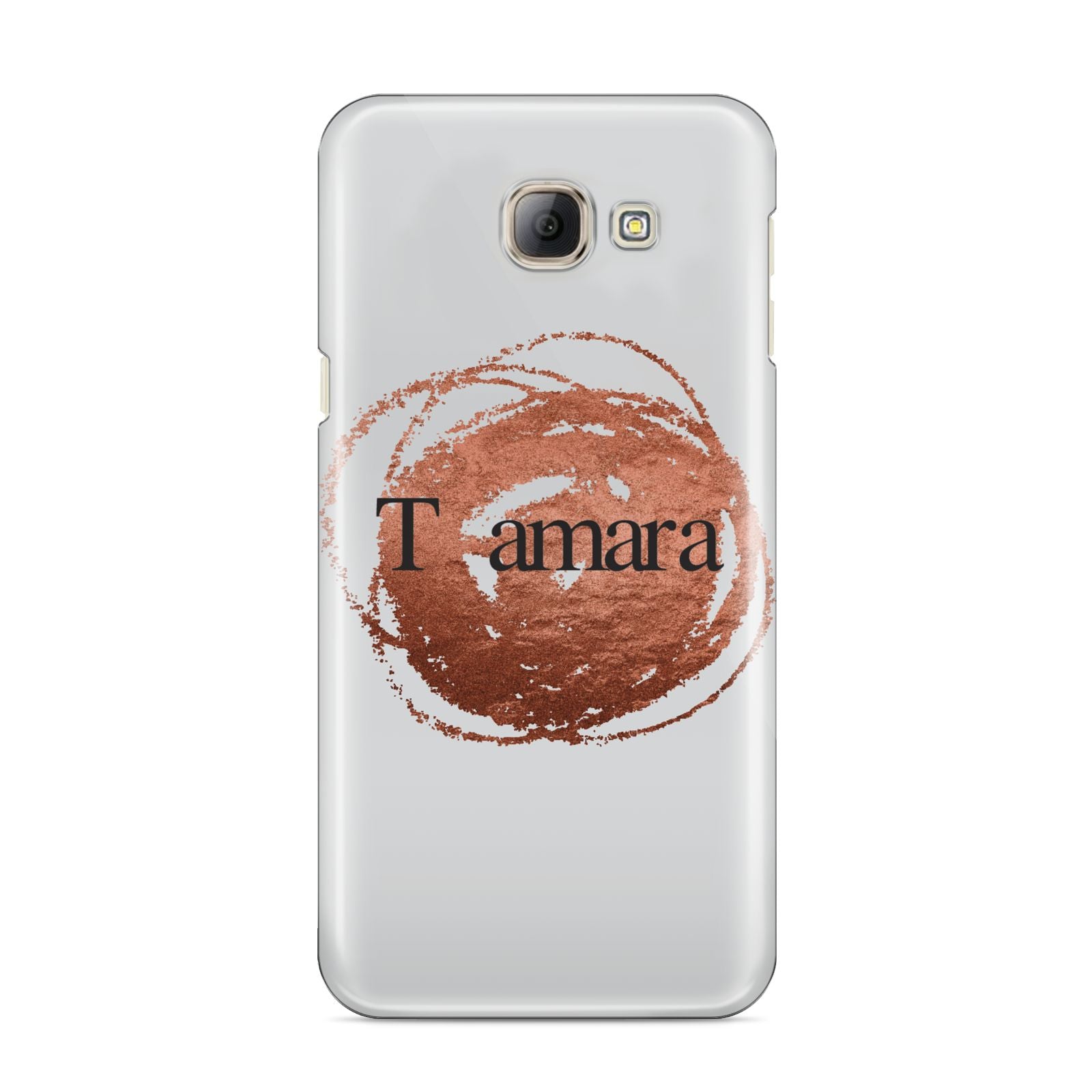 Personalised Copper Effect Custom Initials Samsung Galaxy A8 2016 Case