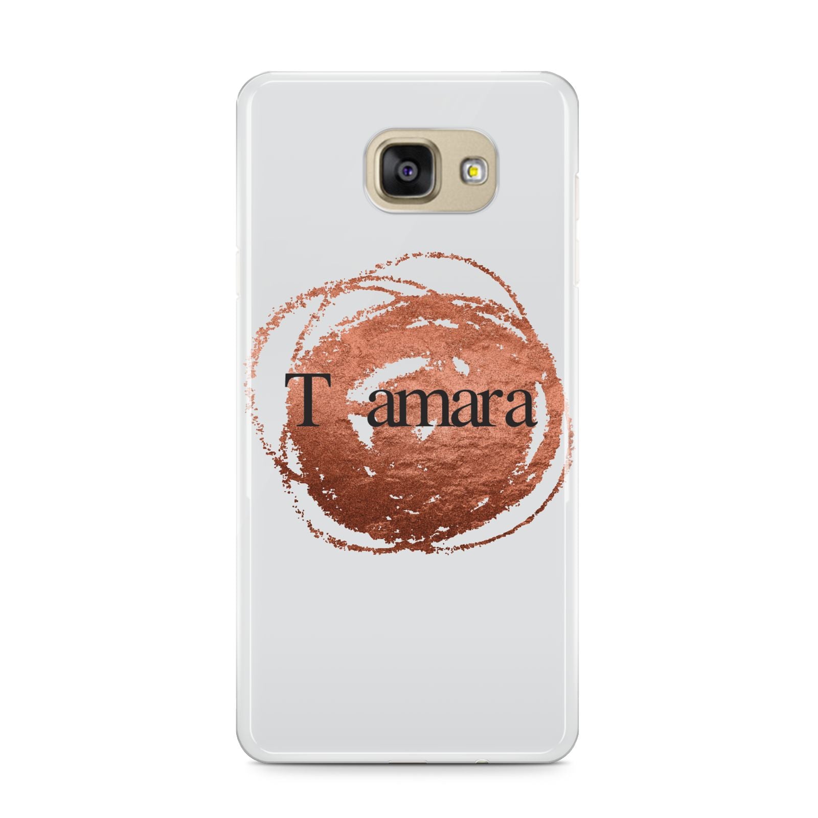 Personalised Copper Effect Custom Initials Samsung Galaxy A9 2016 Case on gold phone