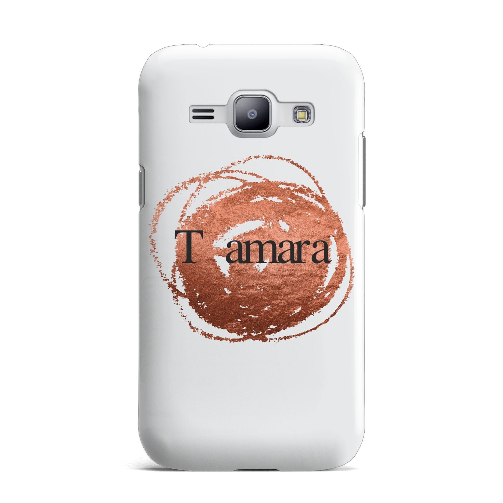 Personalised Copper Effect Custom Initials Samsung Galaxy J1 2015 Case