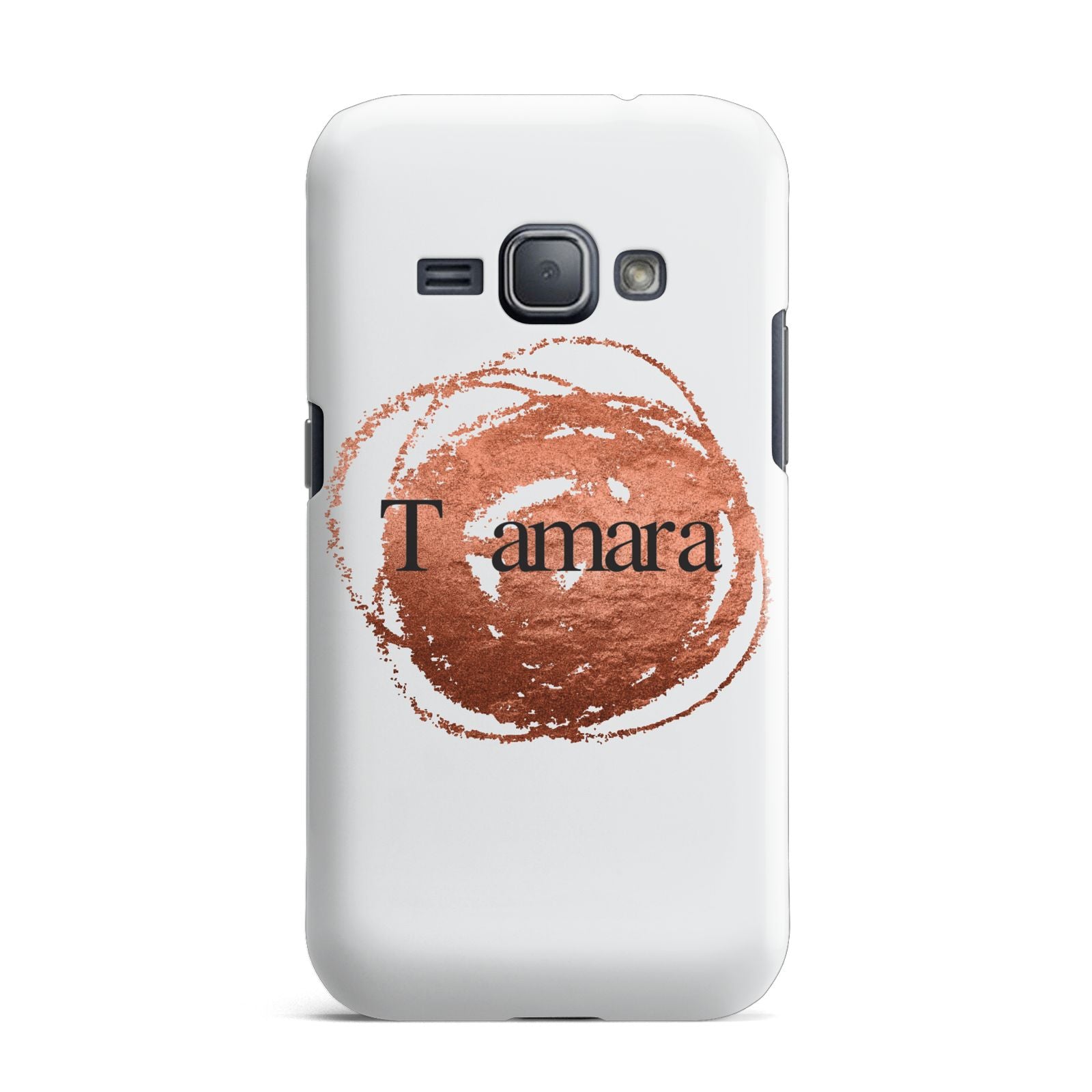 Personalised Copper Effect Custom Initials Samsung Galaxy J1 2016 Case