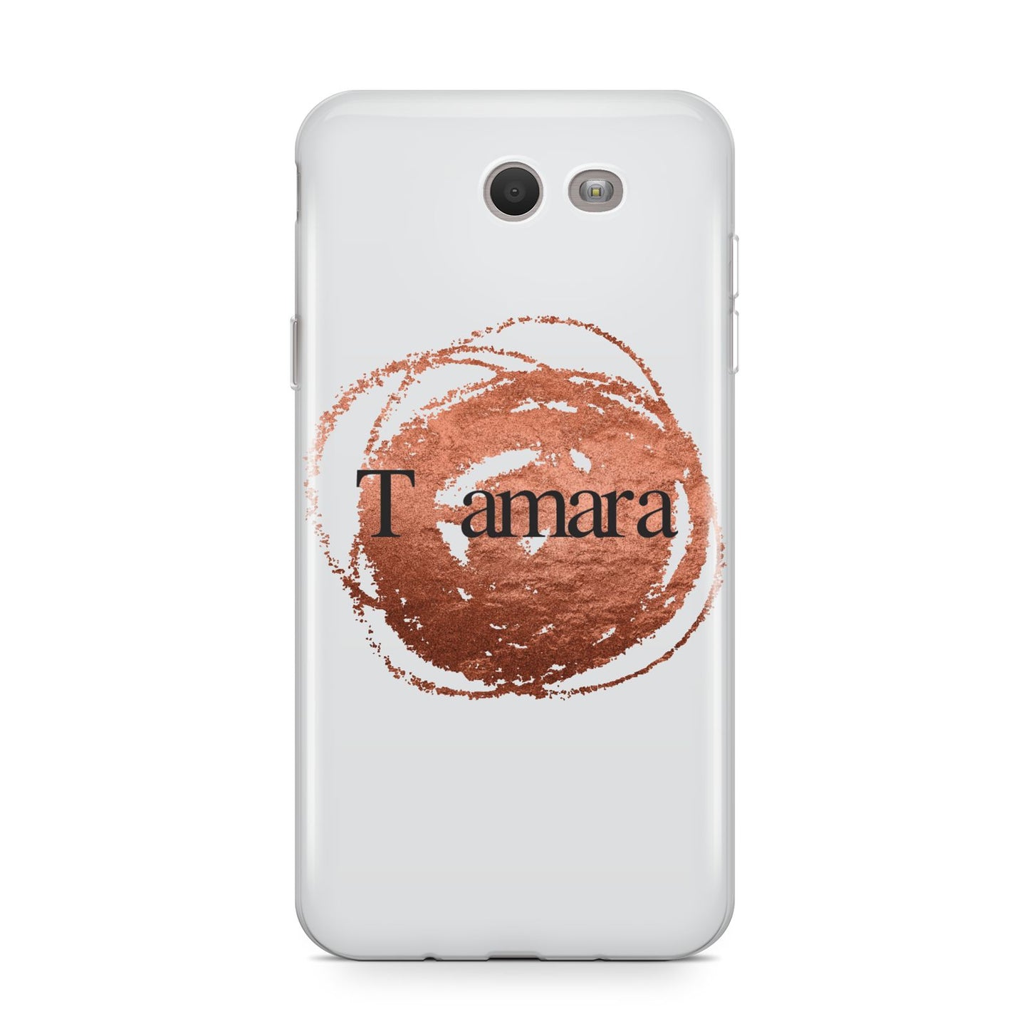 Personalised Copper Effect Custom Initials Samsung Galaxy J7 2017 Case