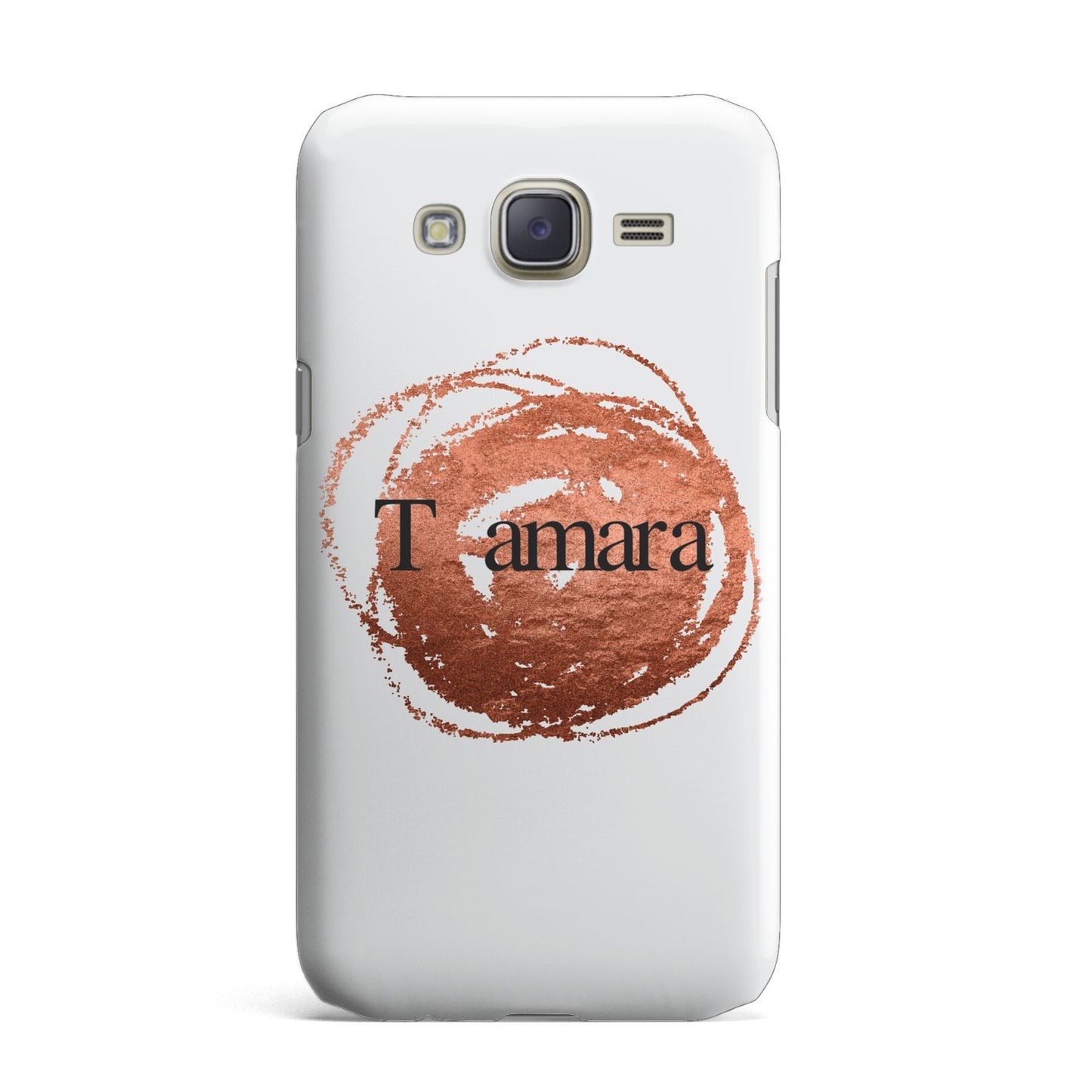 Personalised Copper Effect Custom Initials Samsung Galaxy J7 Case