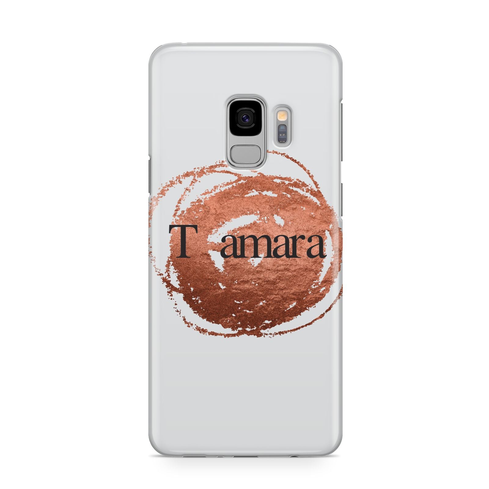 Personalised Copper Effect Custom Initials Samsung Galaxy S9 Case