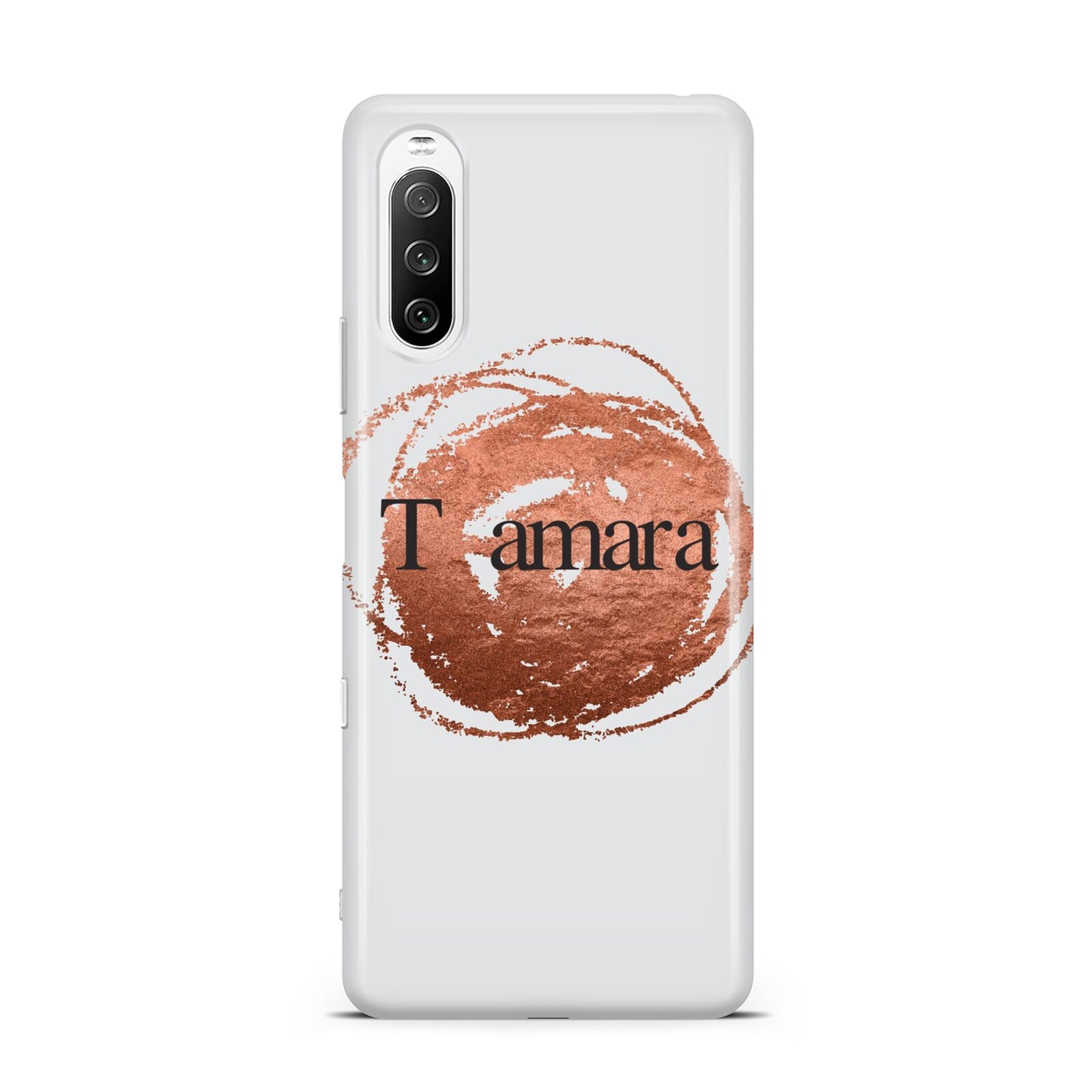 Personalised Copper Effect Custom Initials Sony Xperia 10 III Case