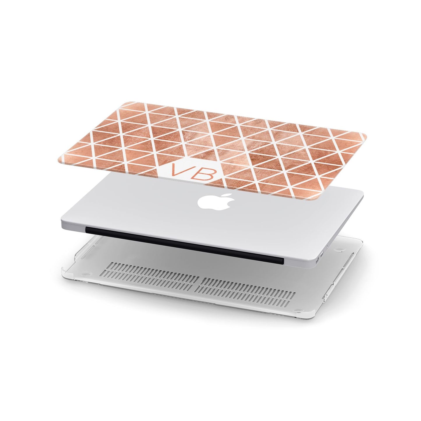 Personalised Copper Initials Apple MacBook Case in Detail