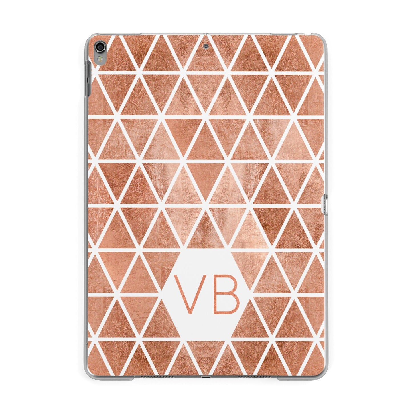 Personalised Copper Initials Apple iPad Grey Case