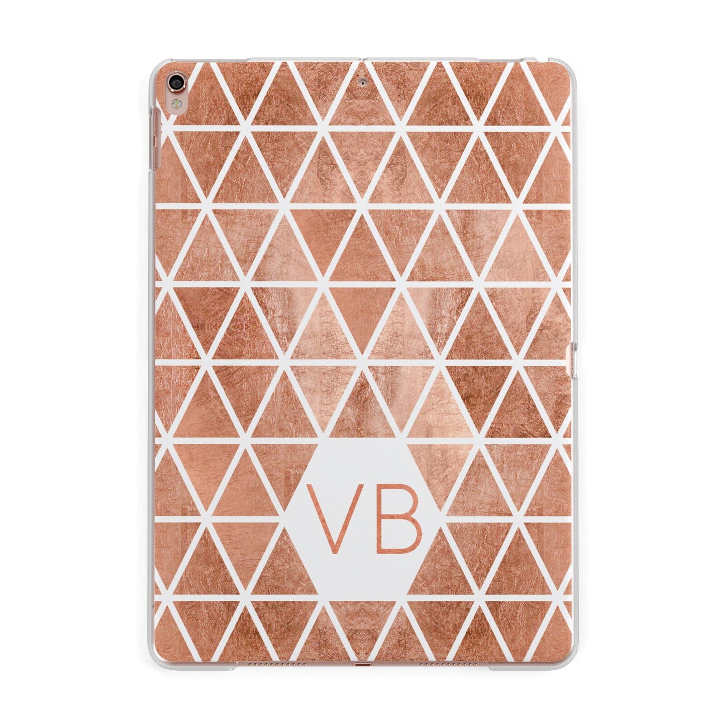 Personalised Copper Initials Apple iPad Rose Gold Case