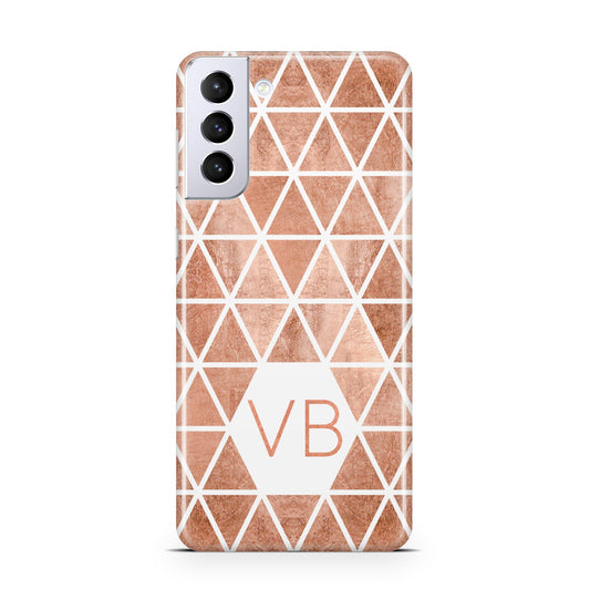 Personalised Copper Initials Samsung S21 Plus Phone Case