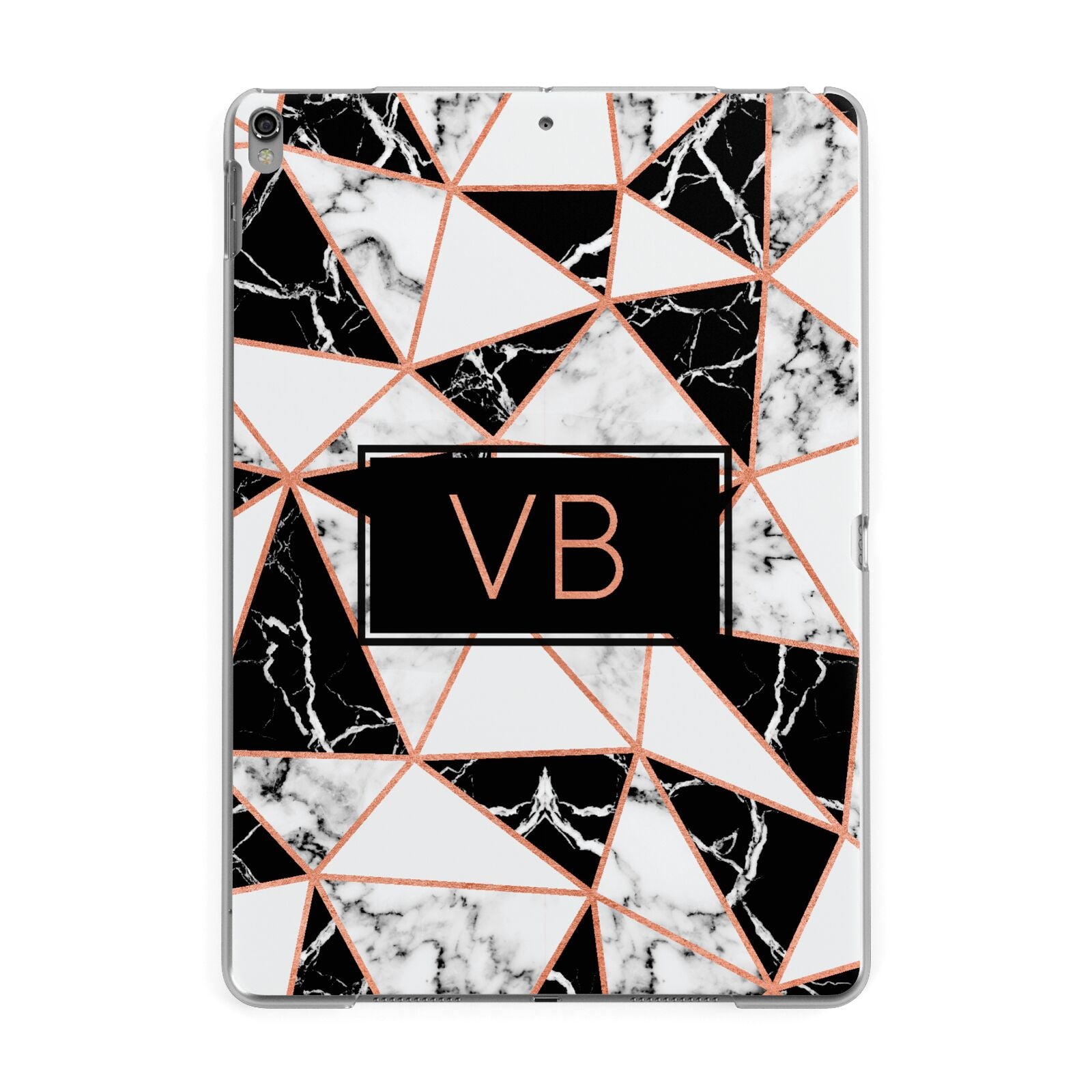 Personalised Copper Marble Initials Apple iPad Grey Case