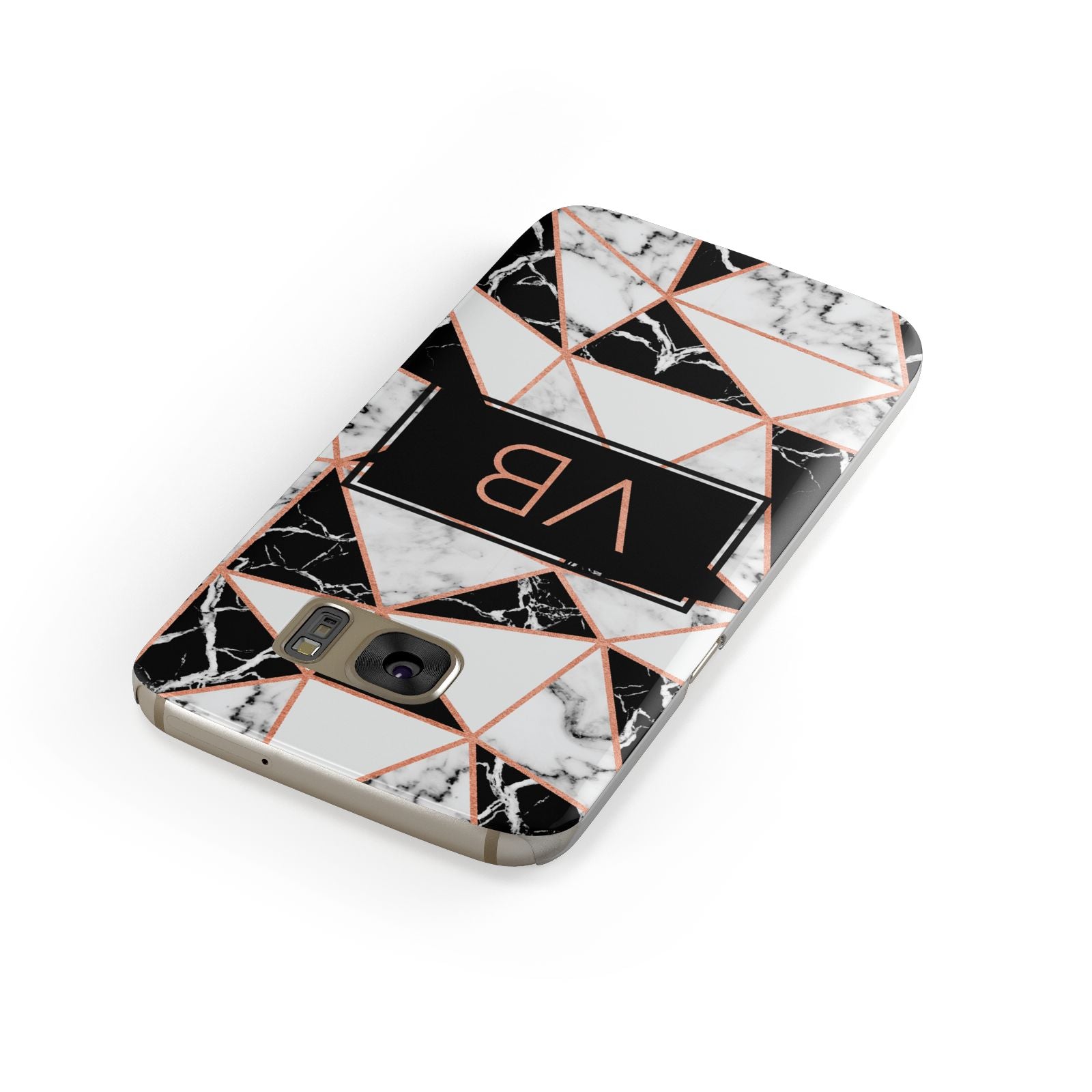 Personalised Copper Marble Initials Samsung Galaxy Case Front Close Up