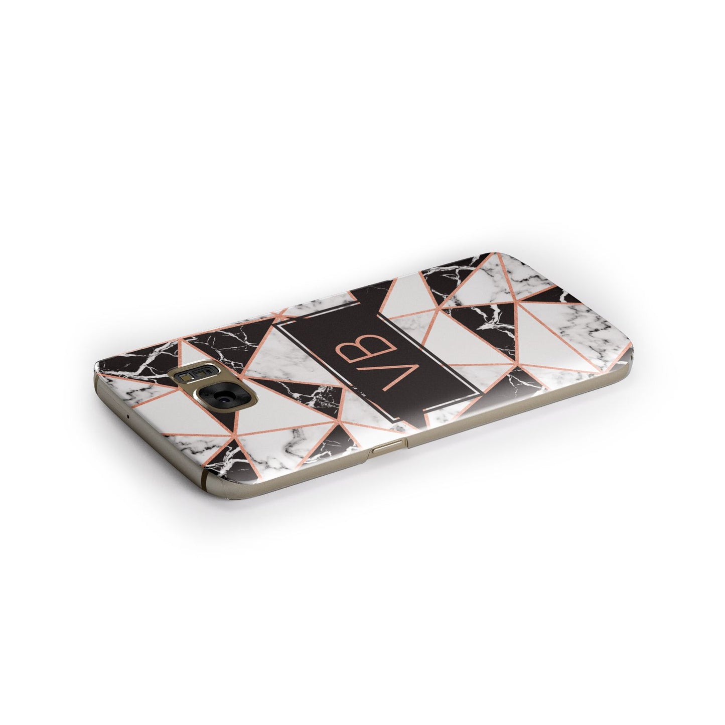 Personalised Copper Marble Initials Samsung Galaxy Case Side Close Up