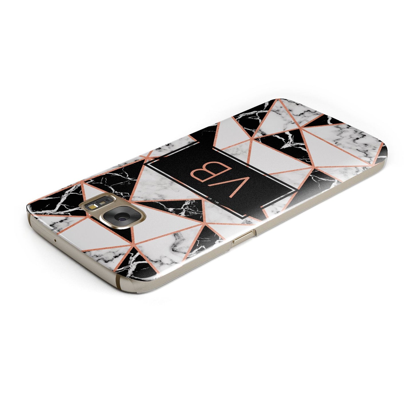 Personalised Copper Marble Initials Samsung Galaxy Case Top Cutout