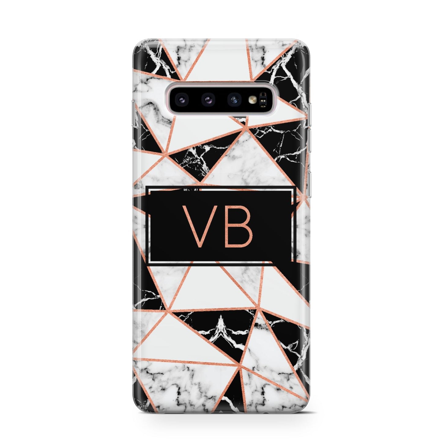 Personalised Copper Marble Initials Samsung Galaxy S10 Case