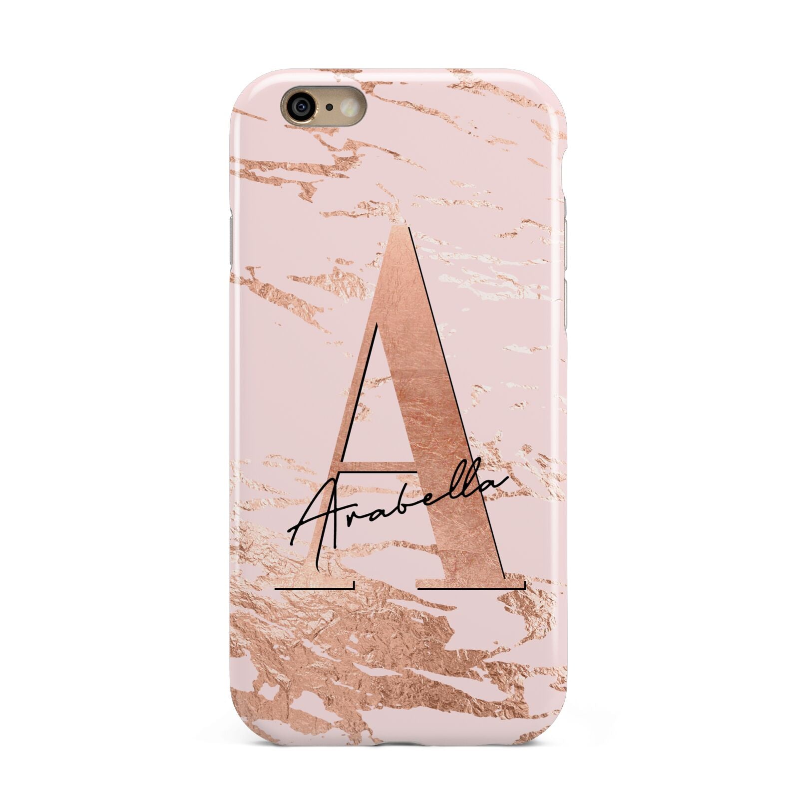 Personalised Copper Pink Marble Apple iPhone 6 3D Tough Case