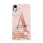 Personalised Copper Pink Marble Apple iPhone XR White 3D Snap Case