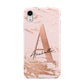 Personalised Copper Pink Marble Apple iPhone XR White 3D Tough Case
