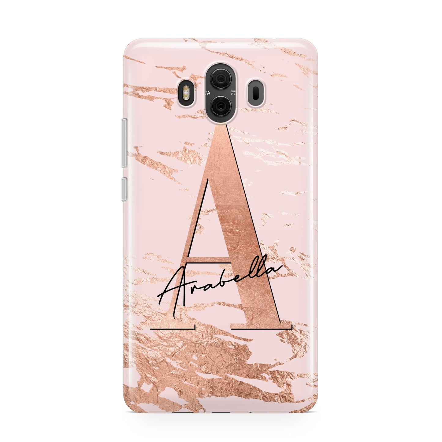 Personalised Copper Pink Marble Huawei Mate 10 Protective Phone Case