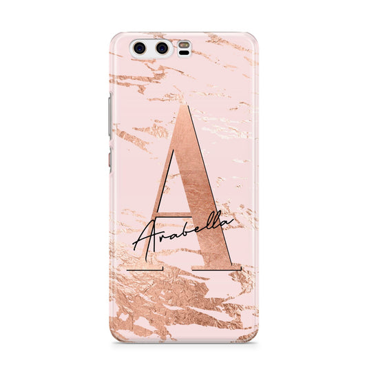 Personalised Copper Pink Marble Huawei P10 Phone Case