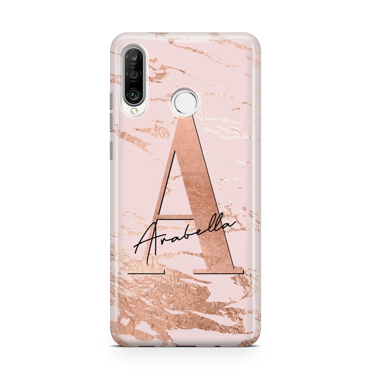 Personalised Copper Pink Marble Huawei P30 Lite Phone Case