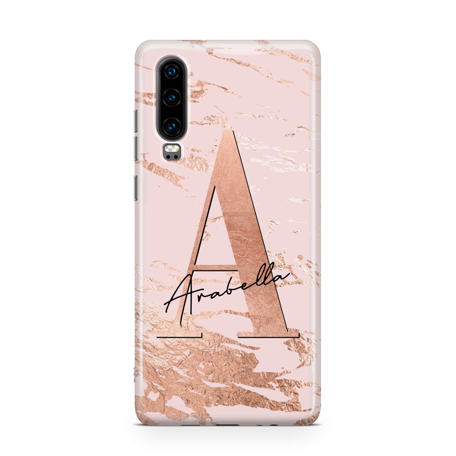 Personalised Copper Pink Marble Huawei P30 Phone Case