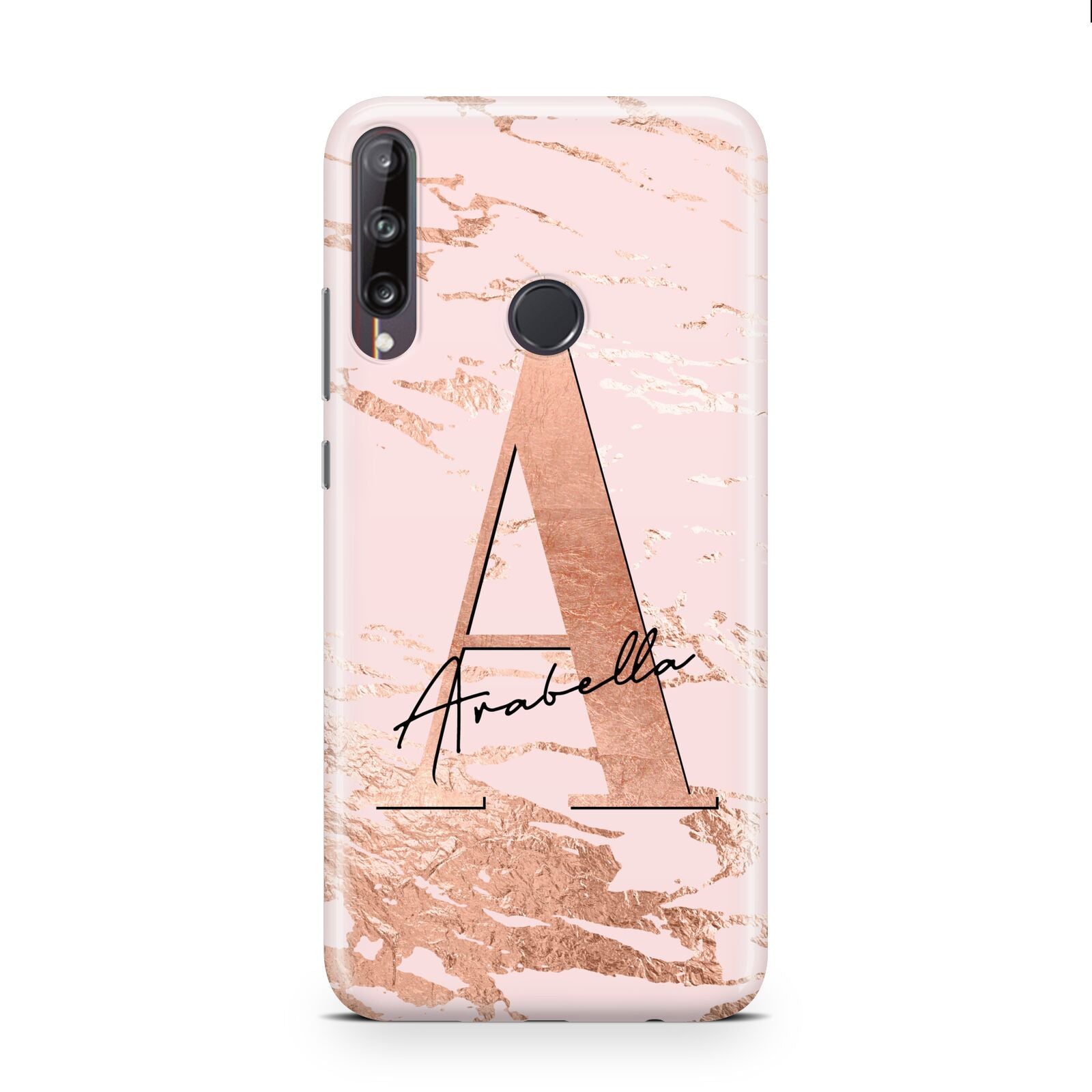 Personalised Copper Pink Marble Huawei P40 Lite E Phone Case