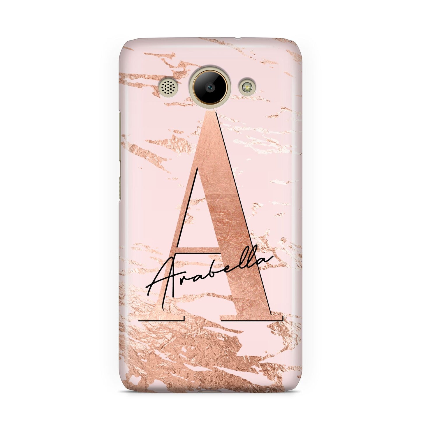 Personalised Copper Pink Marble Huawei Y3 2017