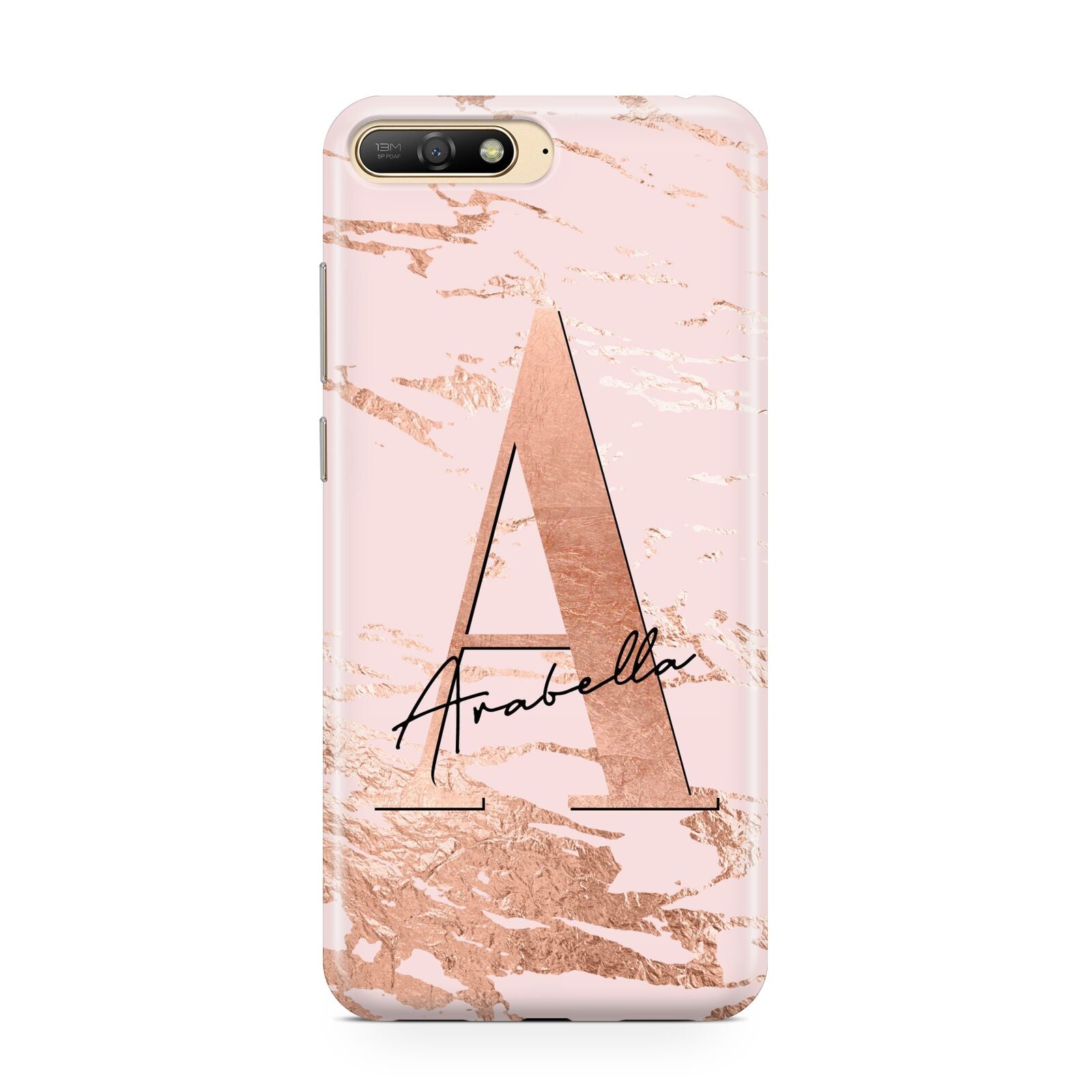 Personalised Copper Pink Marble Huawei Y6 2018