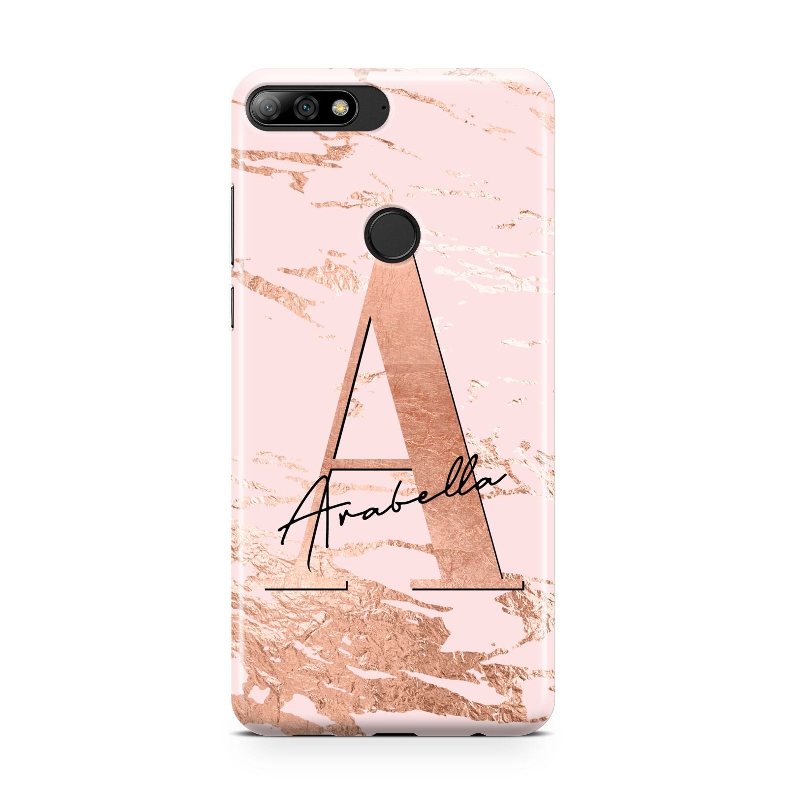 Personalised Copper Pink Marble Huawei Y7 2018