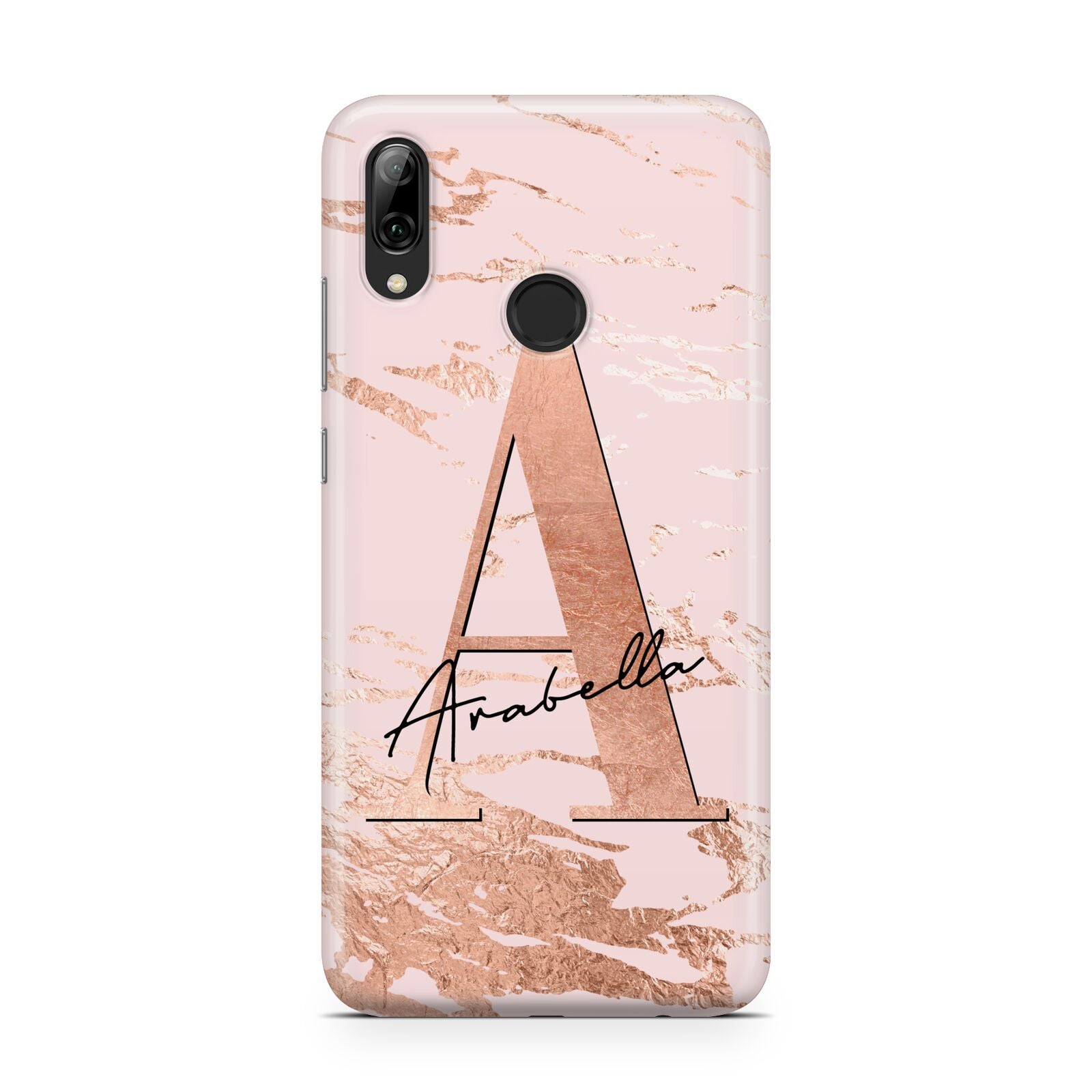 Personalised Copper Pink Marble Huawei Y7 2019