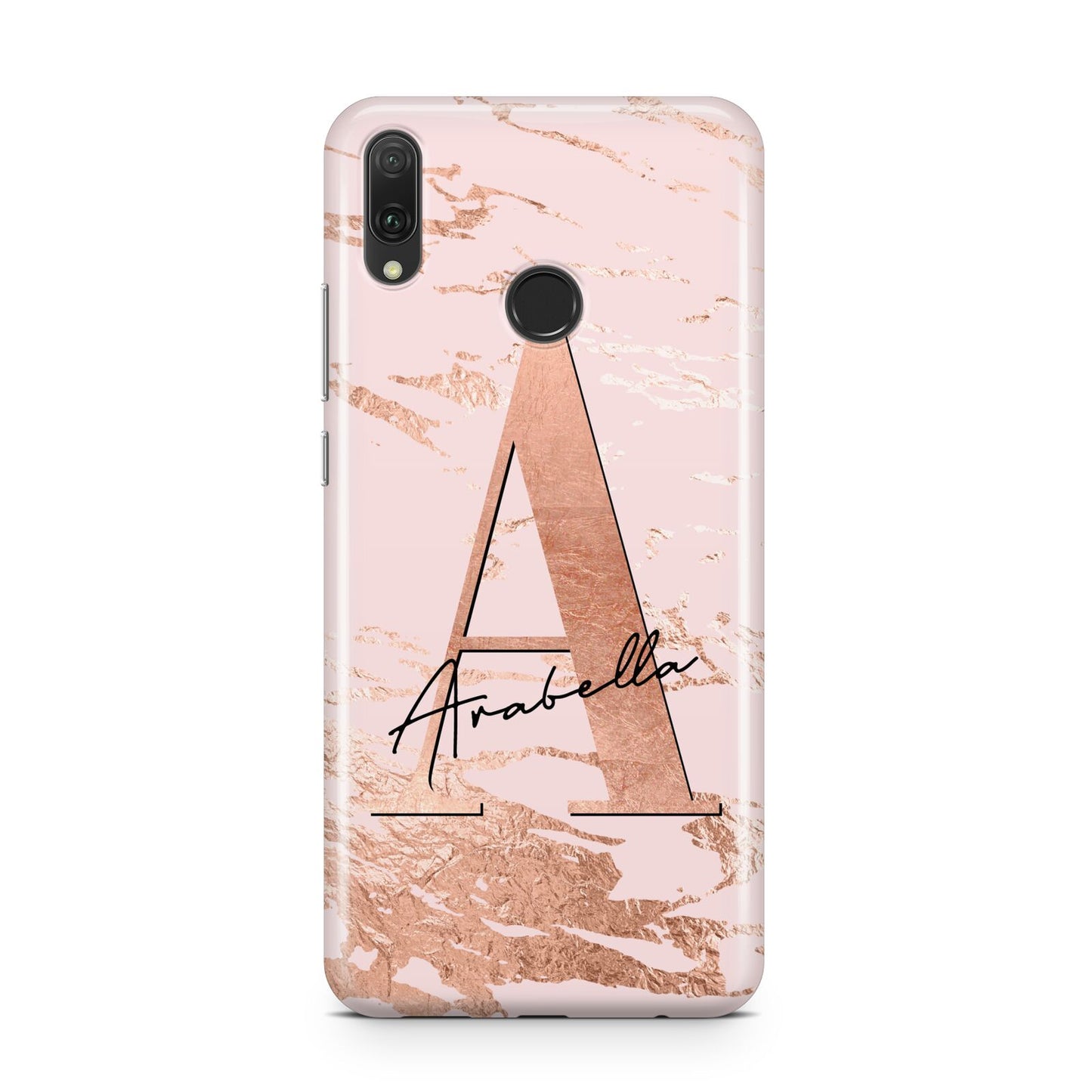 Personalised Copper Pink Marble Huawei Y9 2019