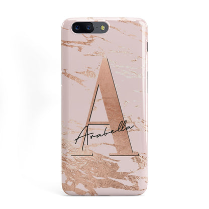 Personalised Copper Pink Marble OnePlus Case