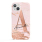 Personalised Copper Pink Marble iPhone 13 Full Wrap 3D Snap Case