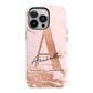 Personalised Copper Pink Marble iPhone 13 Pro Full Wrap 3D Tough Case