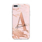 Personalised Copper Pink Marble iPhone 7 Plus Bumper Case on Silver iPhone