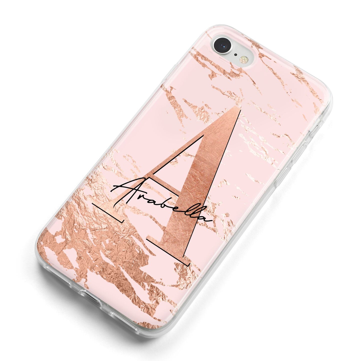 Personalised Copper Pink Marble iPhone 8 Bumper Case on Silver iPhone Alternative Image