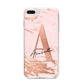 Personalised Copper Pink Marble iPhone 8 Plus Bumper Case on Silver iPhone