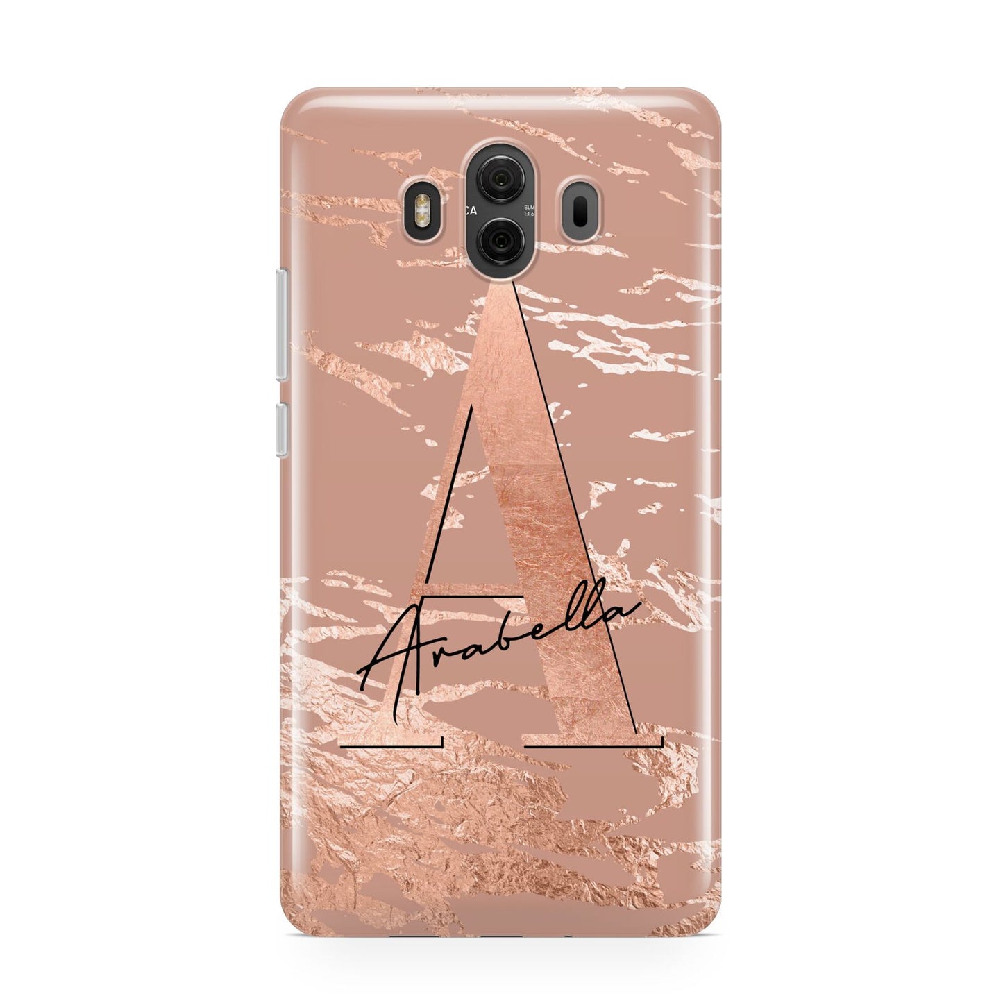 Personalised Copper Taupe Marble Huawei Mate 10 Protective Phone Case