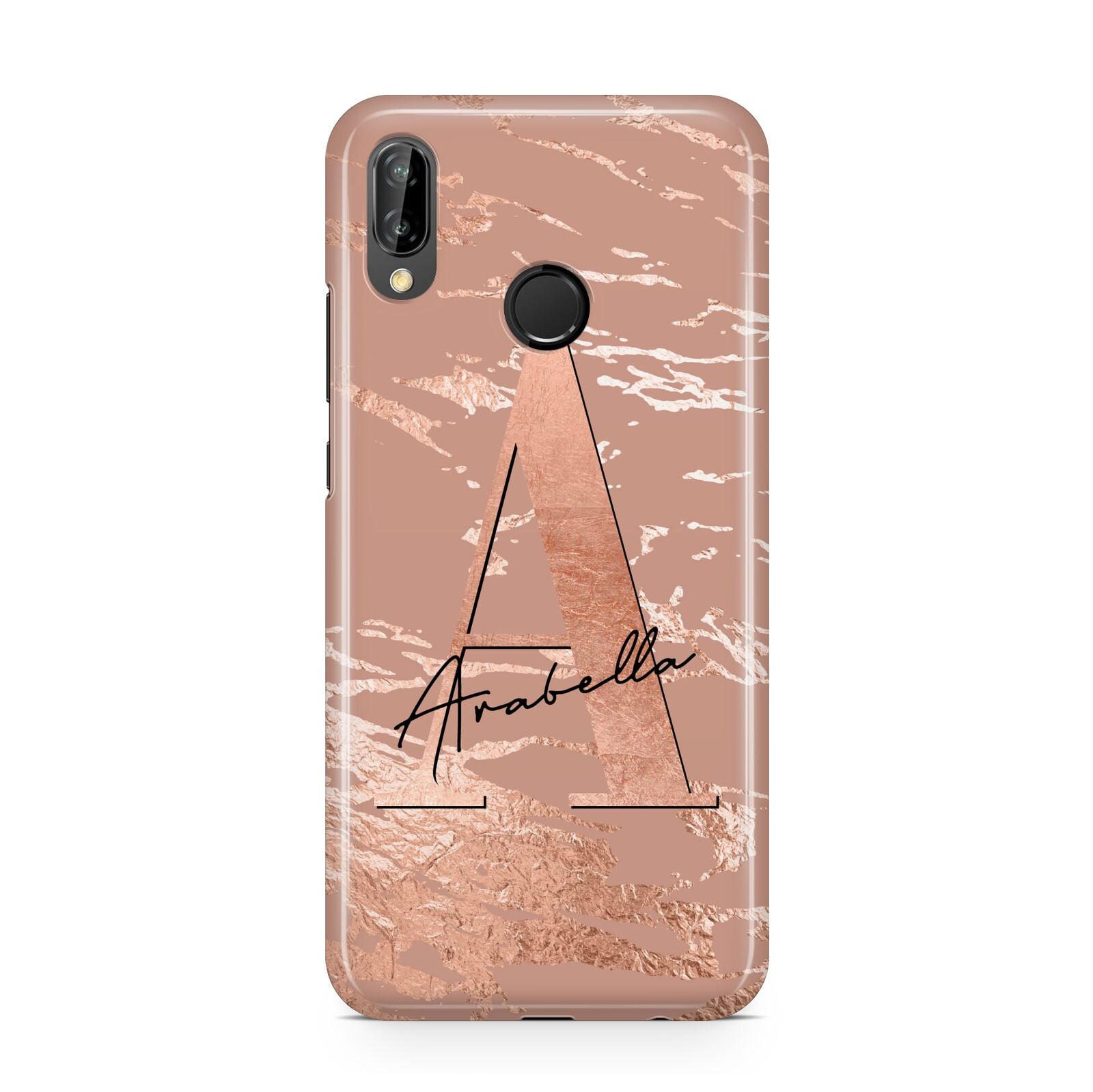 Personalised Copper Taupe Marble Huawei P20 Lite Phone Case