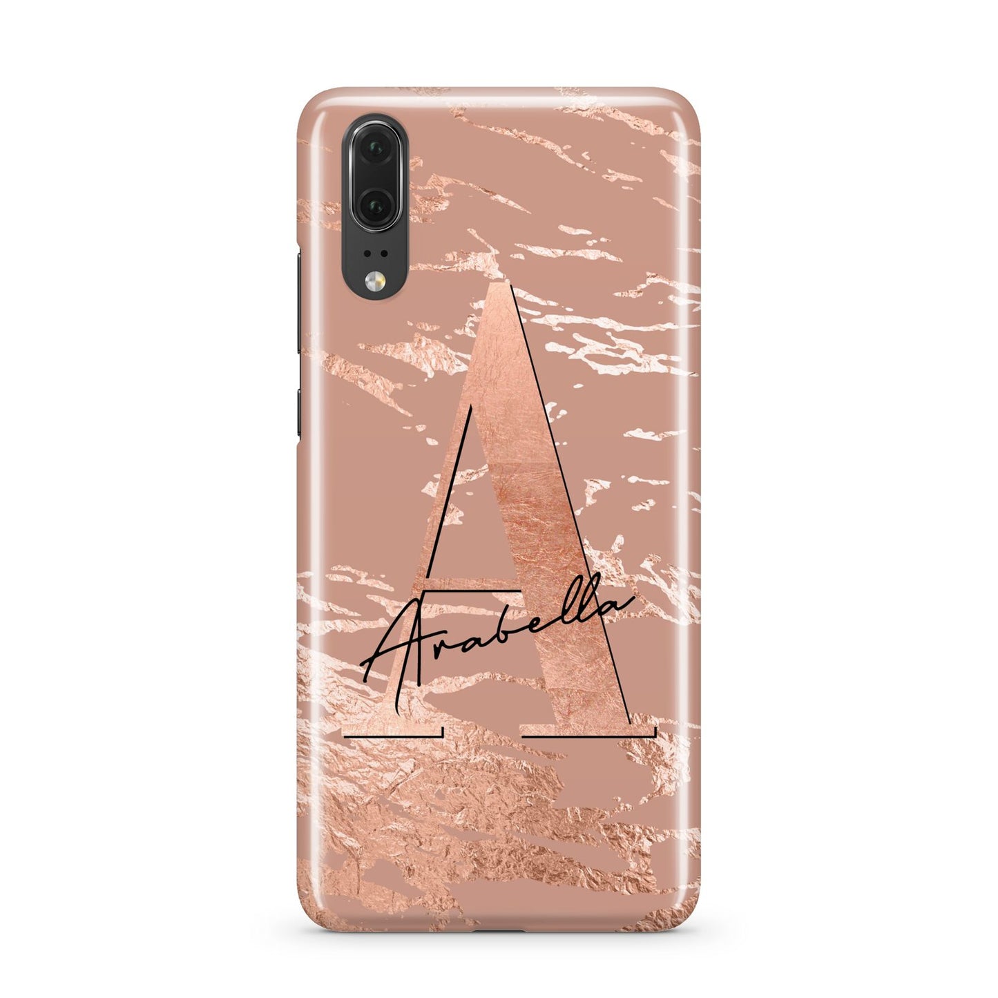 Personalised Copper Taupe Marble Huawei P20 Phone Case