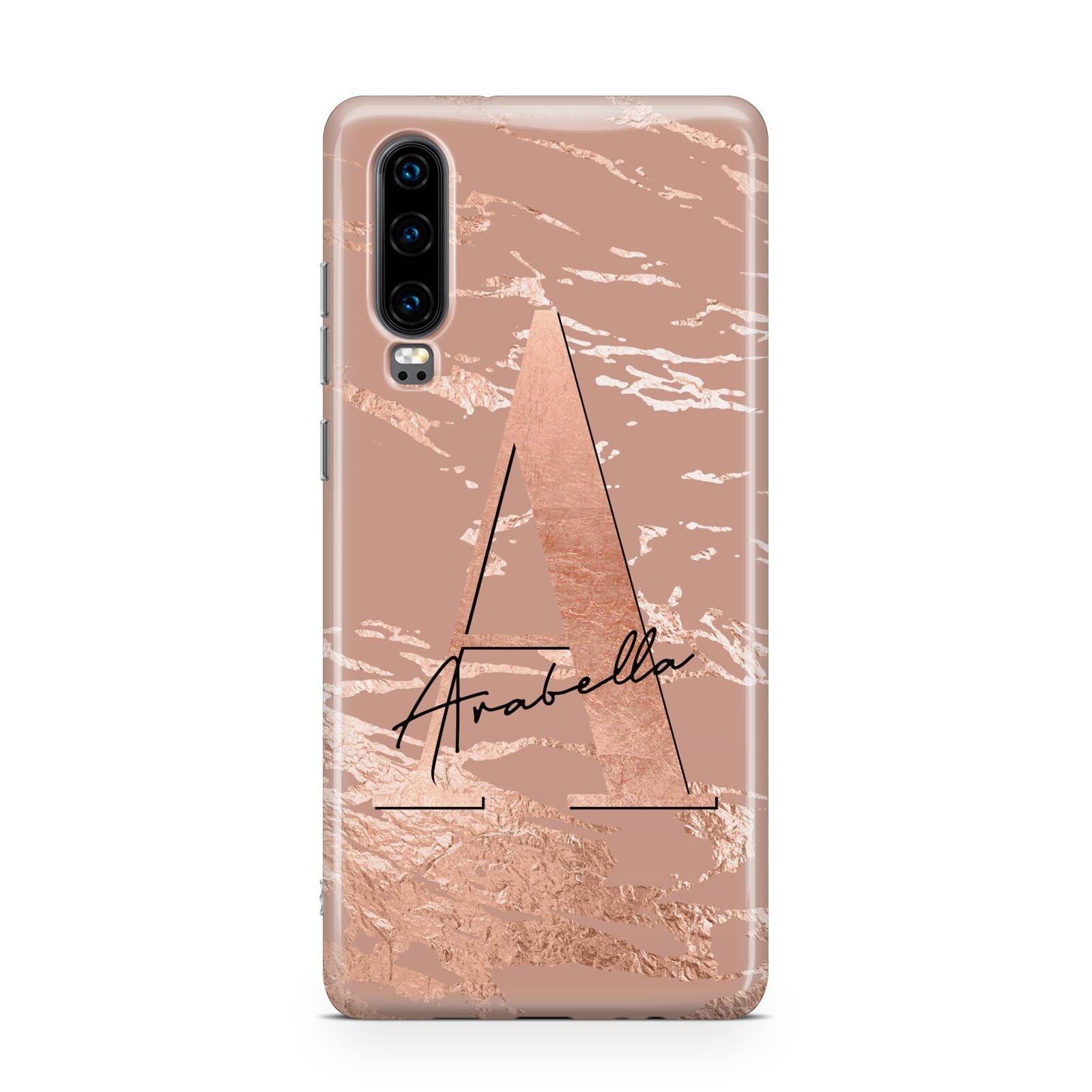 Personalised Copper Taupe Marble Huawei P30 Phone Case