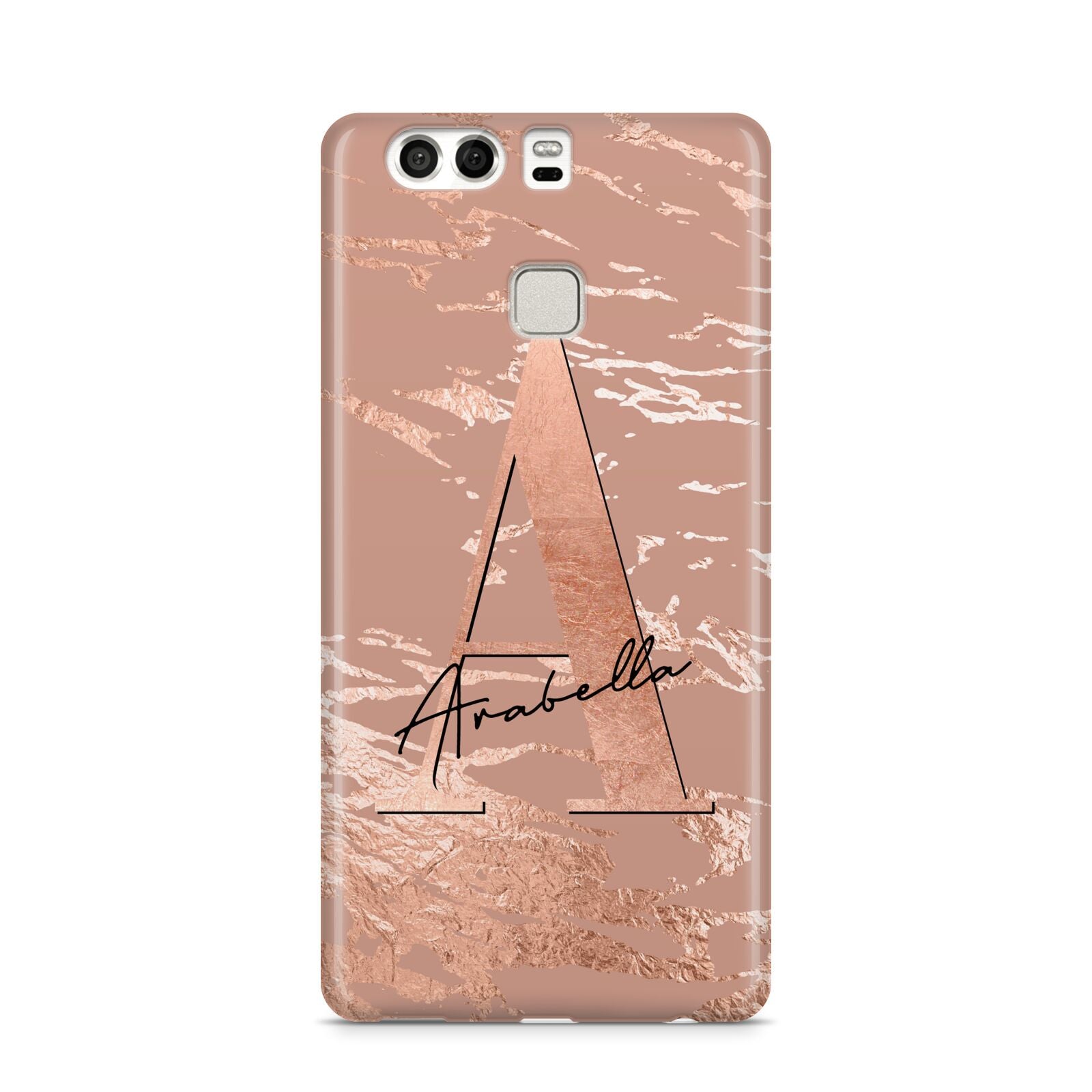 Personalised Copper Taupe Marble Huawei P9 Case