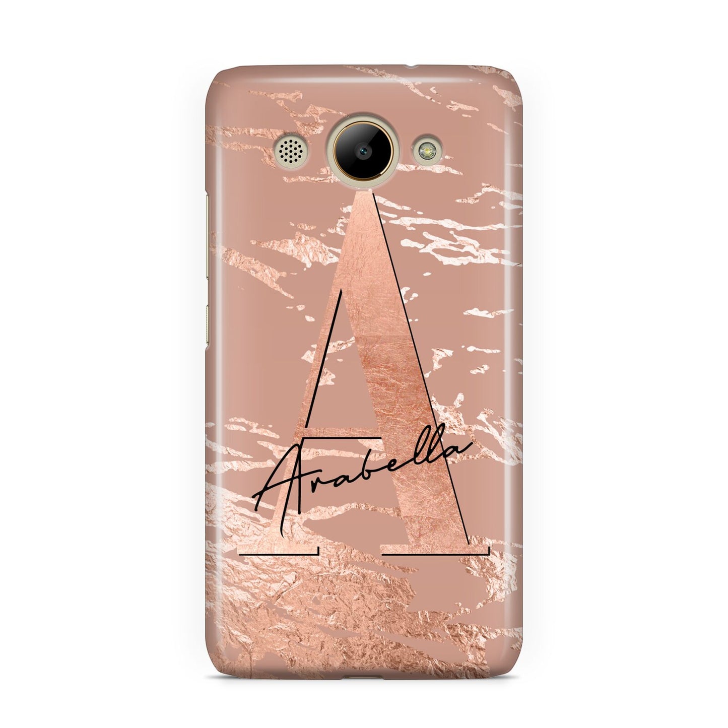 Personalised Copper Taupe Marble Huawei Y3 2017