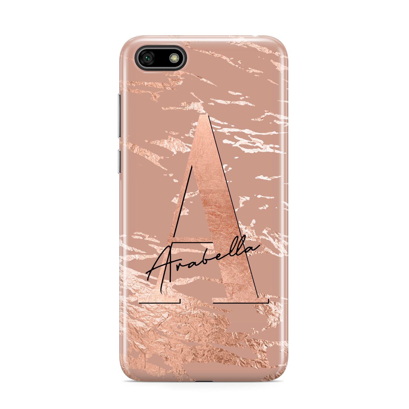 Personalised Copper Taupe Marble Huawei Y5 Prime 2018 Phone Case