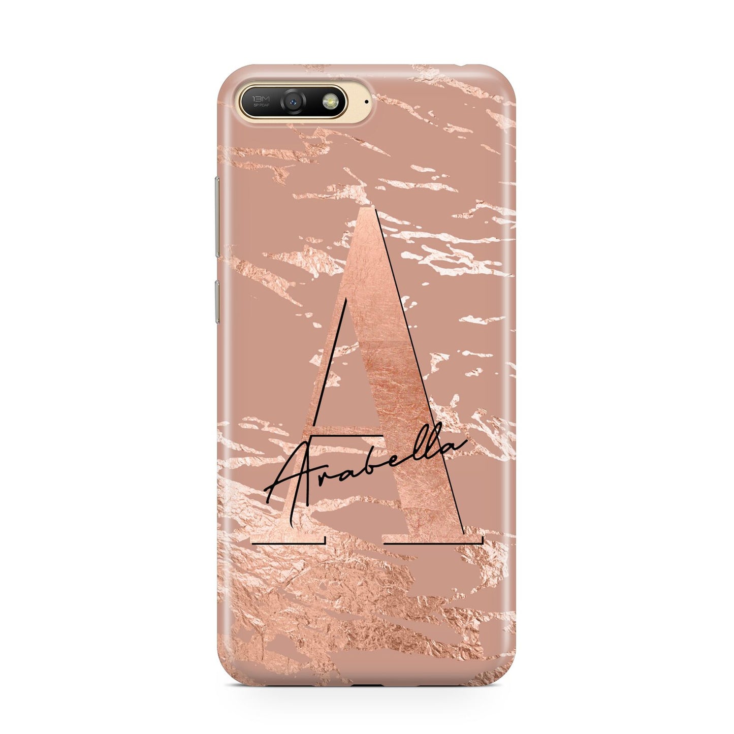 Personalised Copper Taupe Marble Huawei Y6 2018