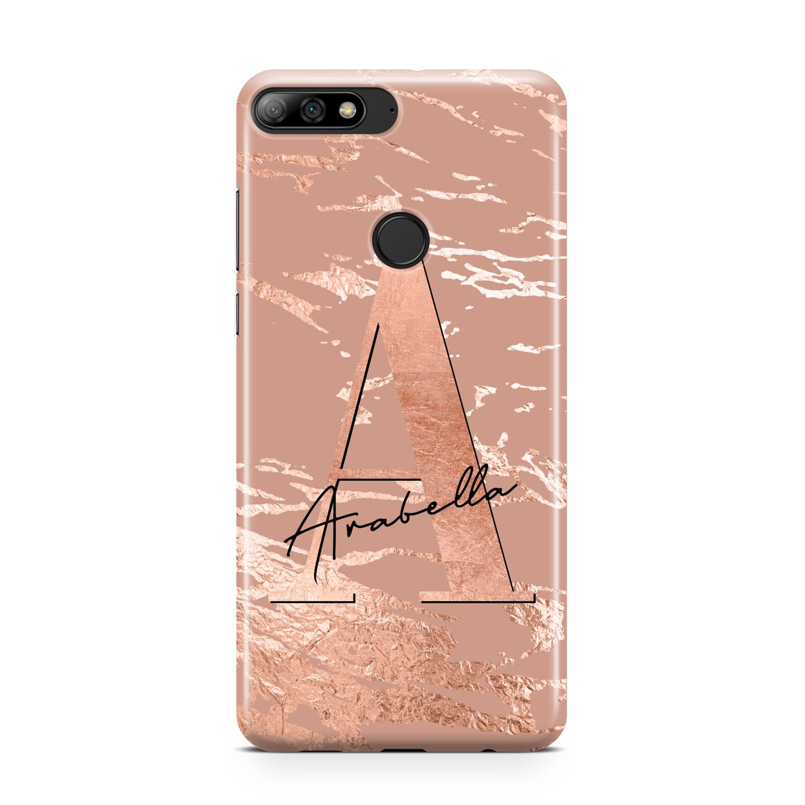 Personalised Copper Taupe Marble Huawei Y7 2018