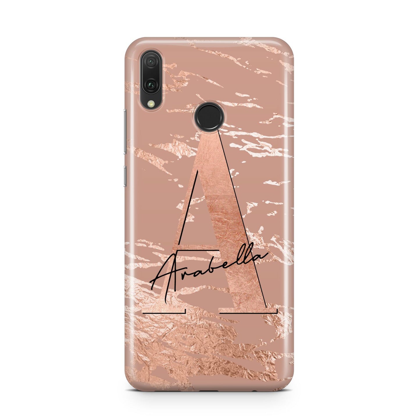 Personalised Copper Taupe Marble Huawei Y9 2019