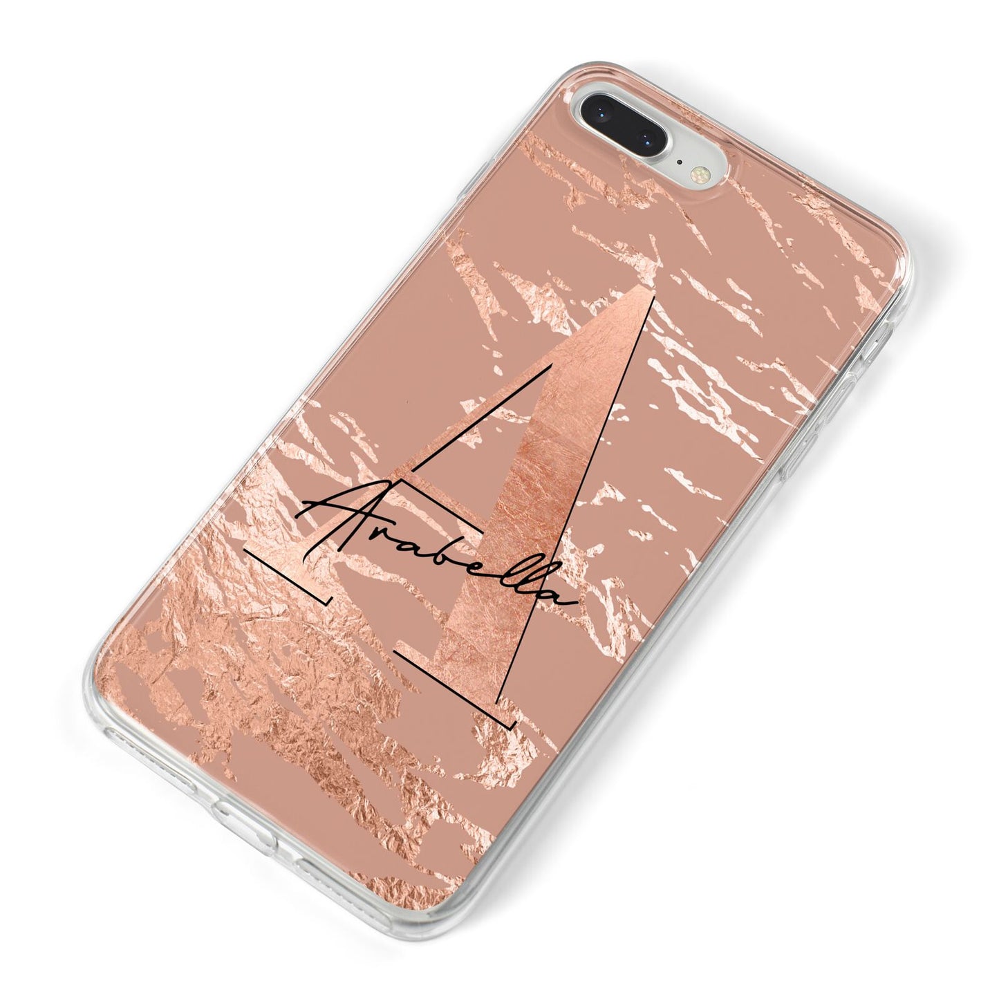 Personalised Copper Taupe Marble iPhone 8 Plus Bumper Case on Silver iPhone Alternative Image