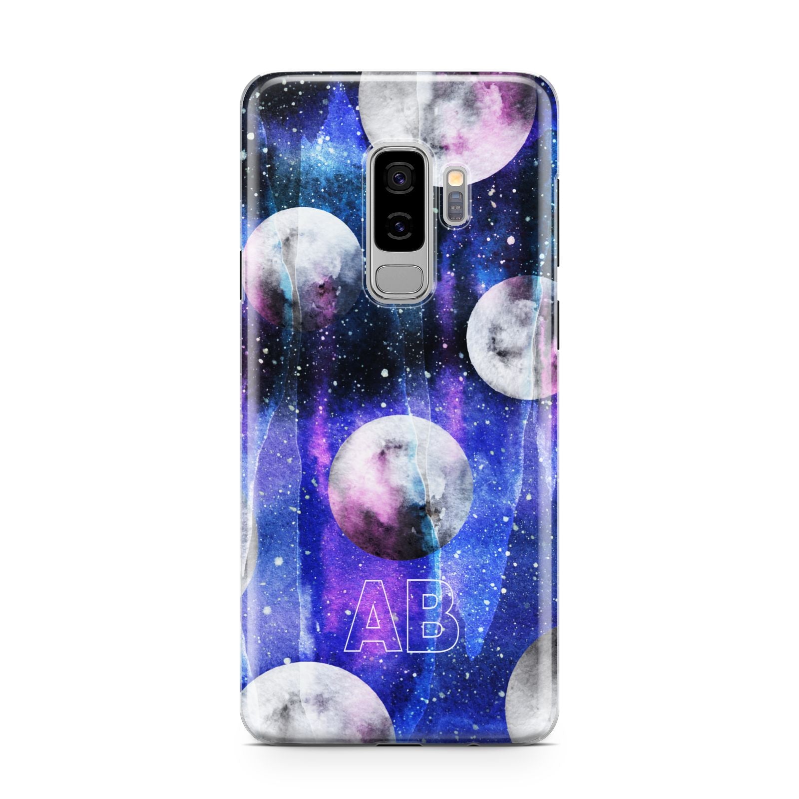 Personalised Cosmic Samsung Galaxy S9 Plus Case on Silver phone