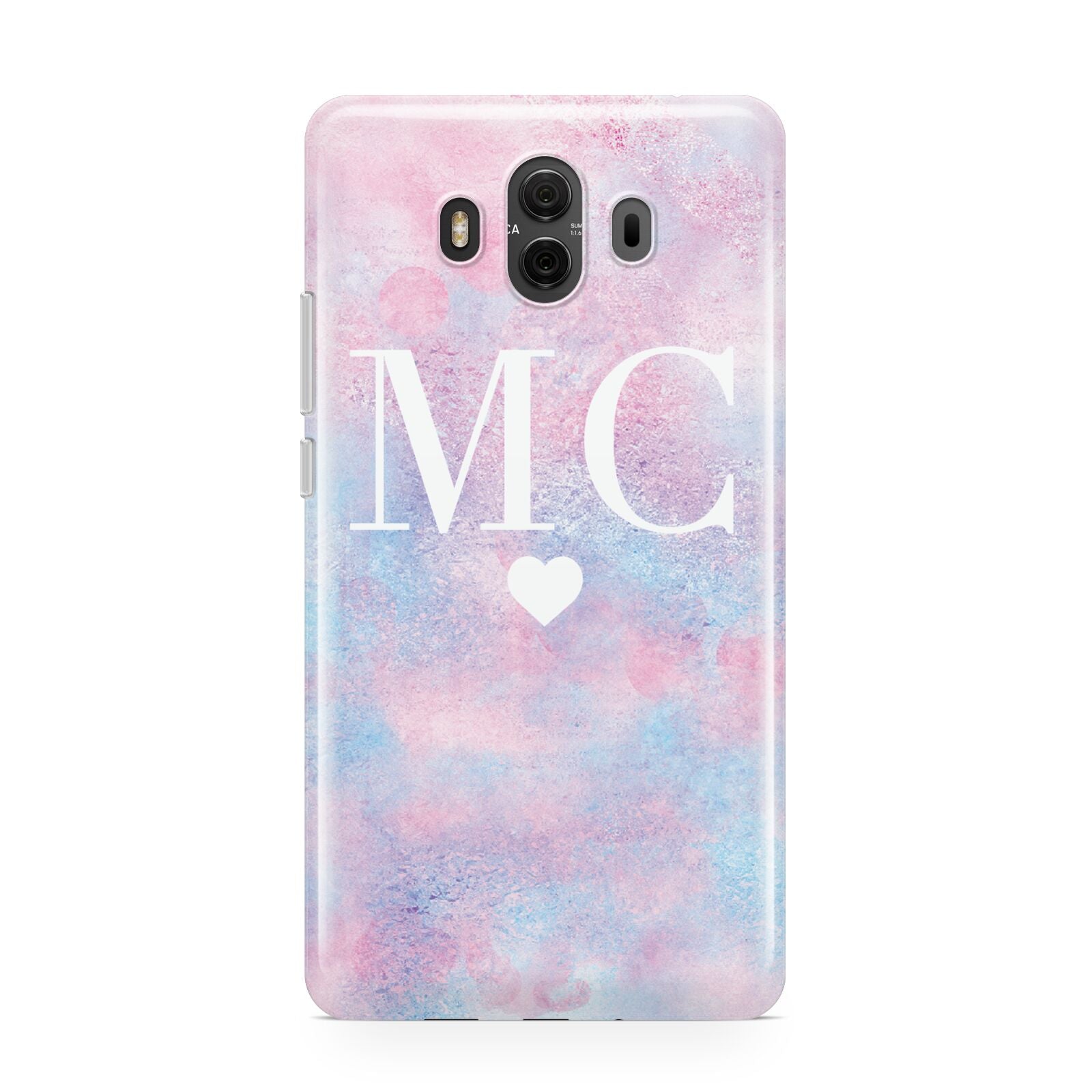 Personalised Cotton Candy Marble Initials Huawei Mate 10 Protective Phone Case